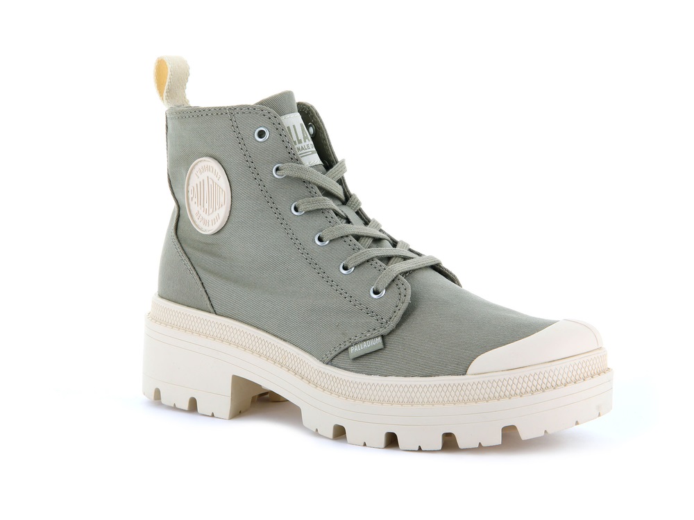 Botas Palladium PALLABASE TWILL Mujer Dune | Costa Rica-28047